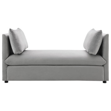 Becca 59" Upholstered Daybed, Gray