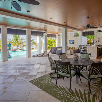 Luxury Covered Patio With Poolside Lounge Retreat