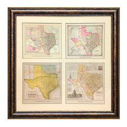 Custom Framed Historical Texas Maps - Products