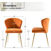 Luna Contemporary Side Chair With Tufted Back, Orange