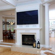 wood surround fireplace