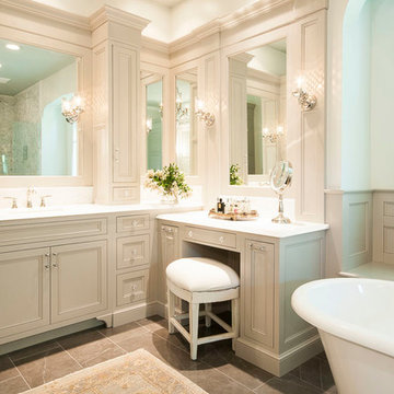 White Traditional Master Bathroom Renovation St. Louis, MO