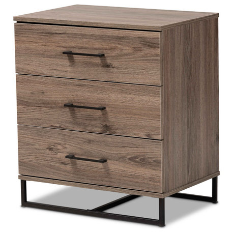 Hattie Modern Rustic Oak Finished Wood 3-Drawer Storage Chest