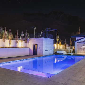 Contemporary Backyard Pool