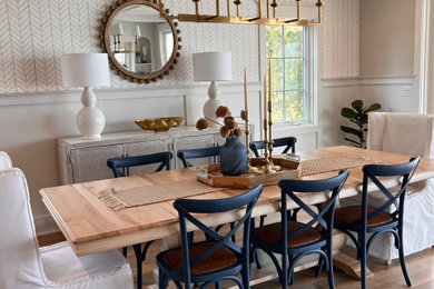 Inspiration for a coastal dining room remodel in Grand Rapids