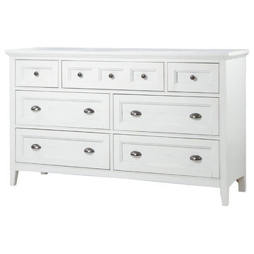 Magnussen Heron Cove Relaxed Traditional Soft White 7 Drawer Dresser