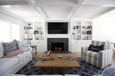Example of a beach style living room design in Orange County