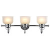 Ironclad 3-Light Chrome Vanity Fixture White Frosted Prismatic Glass