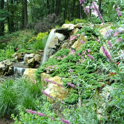 Pondless Waterfall is Part of Natural Retaining Wall (Long Island/NY): - Outdoor Fountains And Ponds