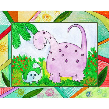 Baby Dino Mytes - Ben and June, Ready To Hang Canvas Kid's Wall Decor, 8 X 10
