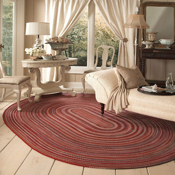 Portland Oval Braided Rugs, Red