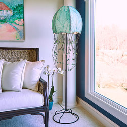 Jellyfish Tall LED Floor Lamp in Sea Blue - Floor Lamps