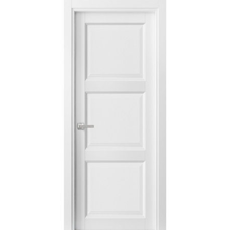 Pantry 3-Panels Door with Hardware | Lucia 2661 White Silk -30 x 80