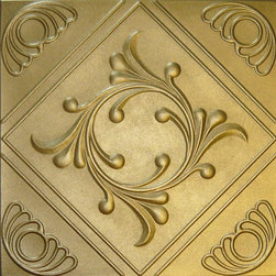 R 02 Styrofoam Ceiling Tile 20x20 - Brass - Ceiling Tile