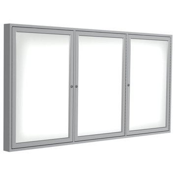 Ghent's Ceramic 48" x 96" 2 Door Enclosed Mag. Whiteboard in White