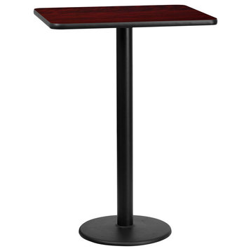 24''x30'' Mahogany Laminate Table Top With Bar Height Table Base