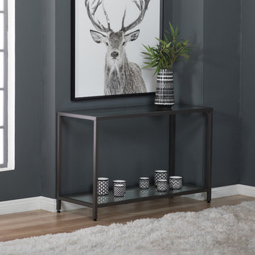 Camber Modern Glass Console Table in Pewter 47 inches # 71001