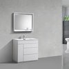 Milano 36"High Glossy White Modern Bath Vanity