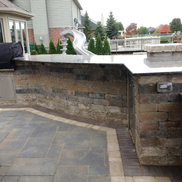 Built-In Grill with Granite Countertop