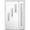 Clear 3-Lite Vertical Fiberglass Door With Sidelite, 53"x81.75", LH Inswing