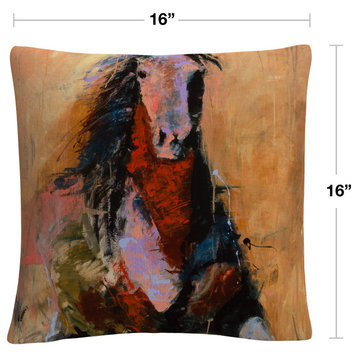 Joarez 'Golden Horse' Decorative Throw Pillow