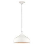 Livex Lighting - Livex Lighting 41172-69 Metal Shade - 11.75" One Light Mini Pendant - The modern, minimal look comes in a chic brushed aMetal Shade 11.75" O Shiny White Shiny Wh *UL Approved: YES Energy Star Qualified: n/a ADA Certified: n/a  *Number of Lights: Lamp: 1-*Wattage:60w Medium Base bulb(s) *Bulb Included:No *Bulb Type:Medium Base *Finish Type:Shiny White
