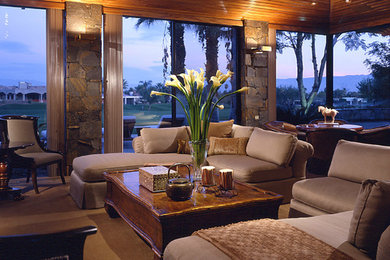 Asian living room photo in Los Angeles