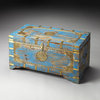 Traditional Hand Painted Brass Inlay Storage Trunk