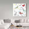 "Airtraffic Pattern Transparent" by Sher Sester, Canvas Art, 14"x14"