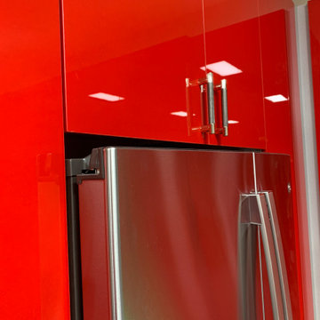 High Gloss Red Garage Cabinets
