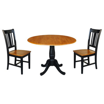 Round Top Pedestal Table With 2 Chairs