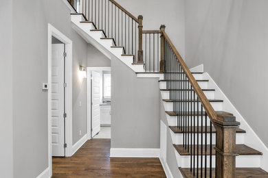 Inspiration for a modern staircase remodel in Other