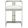 Kenzie Counter Stool Silver/White Faux Leather