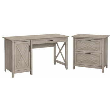 Bush Furniture Key West 54W Computer Desk with Storage and 2 Drawer Lateral...