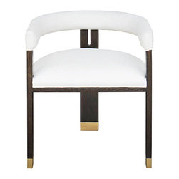 Worlds Away - Worlds Away Jude White Accent Chair - Dining Chairs