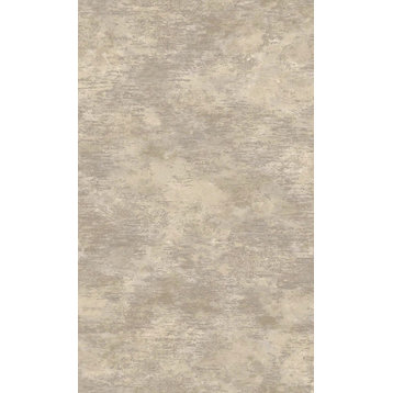 Distressed Metallic Plain Wallpaper, Taupe, Double Roll