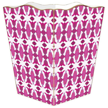 WB7787LP-Spice Market Raspberry by Laura Park Wastepaper Basket, Scalloped Top