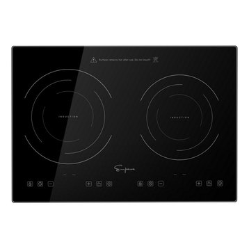 Empava Electric Stove Induction Cooktop Horizontal with 2 Burners in Black