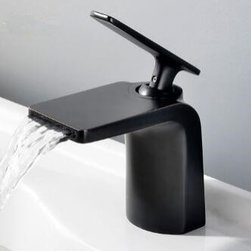 Antique Basin Faucet Black Bronze Brass Watefall Bathroom Sink Faucet FB0107 - Bathroom Sink Faucets