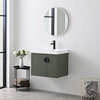 Floating Bathroom Vanity with Sink, Wood Bathroom Vanity Cabinet, Green, 24"