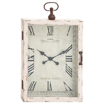 Vintage White Wooden Wall Clock 20274