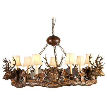7 Small Stag Head Chandelier