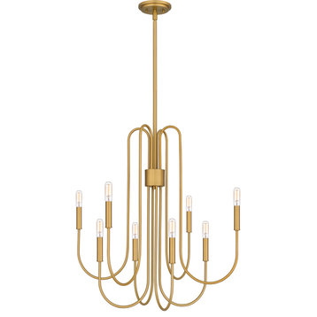 Quoizel CBR5028BWS Cabry 8 Light Chandelier in Brushed Weathered Brass