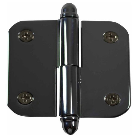 2" Lift Off Right Chrome Cabinet Hinge Radius Brass Helmet |