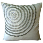 The HomeCentric - White Spiral Pillow Cover, Art Silk Throw Pillow Covers 18x18, Staying Centered - Staying Centered is an exclusive 100% handmade decorative pillow cover designed and created with intrinsic detailing. A perfect item to decorate your living room, bedroom, office, couch, chair, sofa or bed. The real color may not be the exactly same as showing in the pictures due to the color difference of monitors. This listing is for Single Pillow Cover only and does not include Pillow or Inserts.