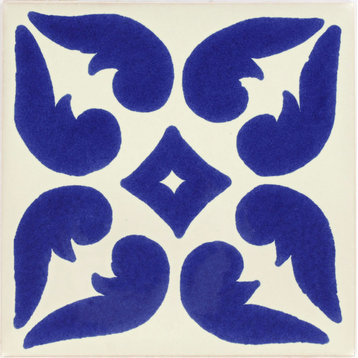Handmade Tierra y Fuego Ceramic Tile, Blue Lyon, Set of 9