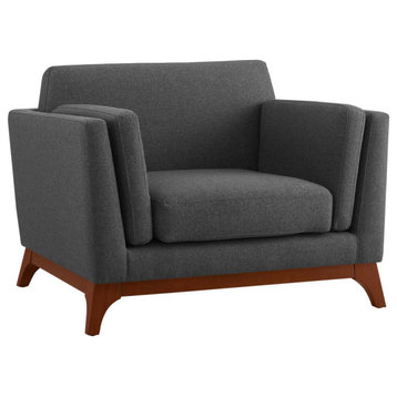 Hayden Gray Upholstered Fabric Armchair