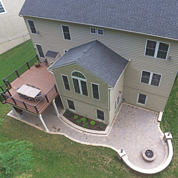 Stunning Fortress Steel Framed Azek Deck and Nicolock Patio in Ellicott City