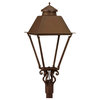 The Coachman Outdoor Lighting, Noble Bronze, Post Mount, Triple Electric Led