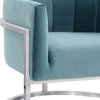 Magnolia Sea Blue Chair with Silver Base